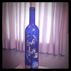Pirate themed upcycled wine bottle decor